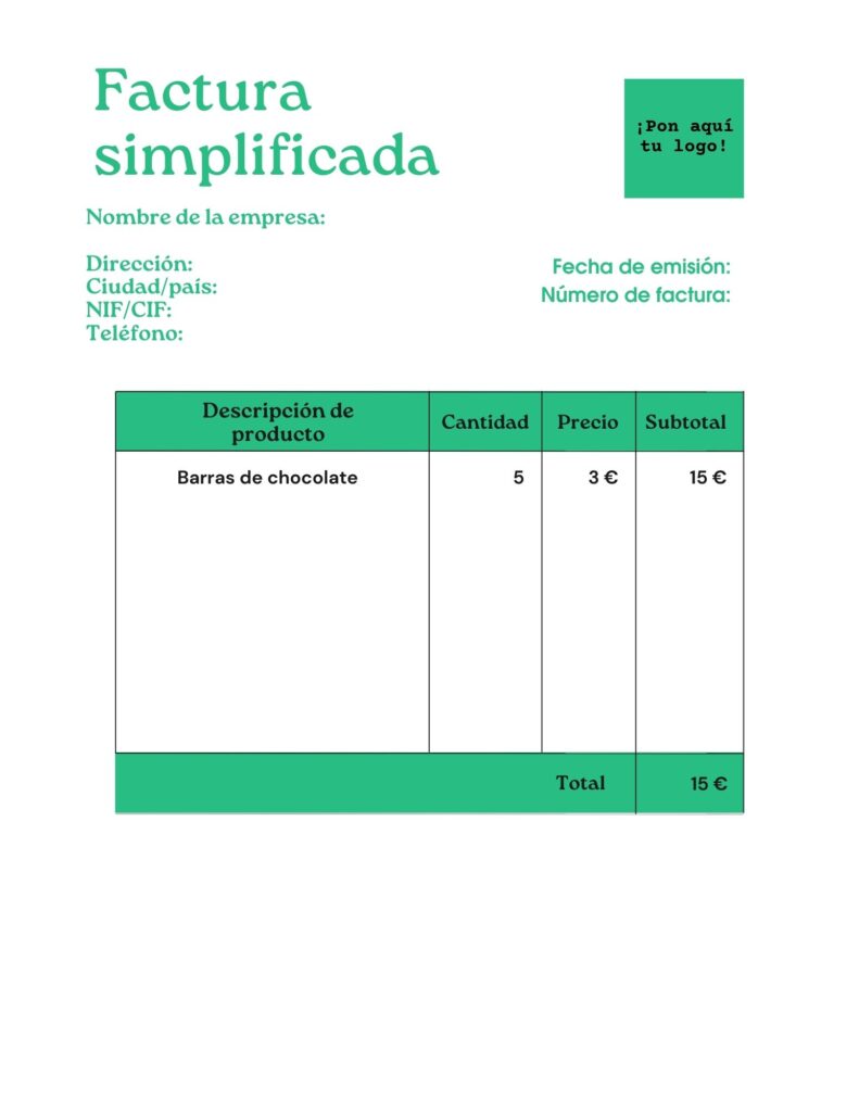 Factura simplificada en España