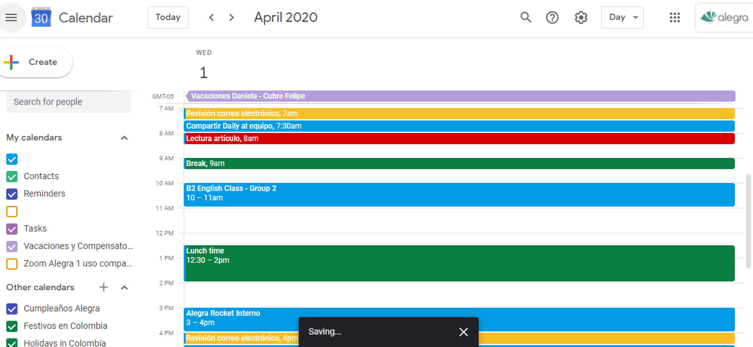 Herramientas de trabajo remoto, google calendar