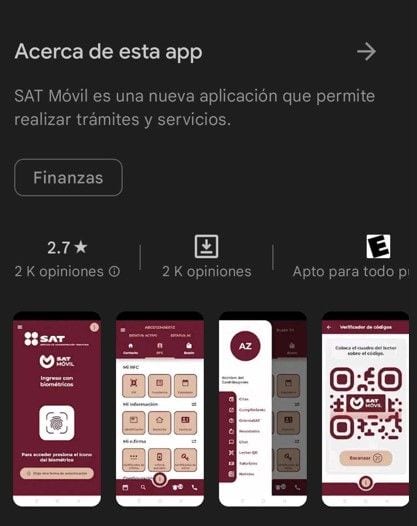 App móvil del SAT